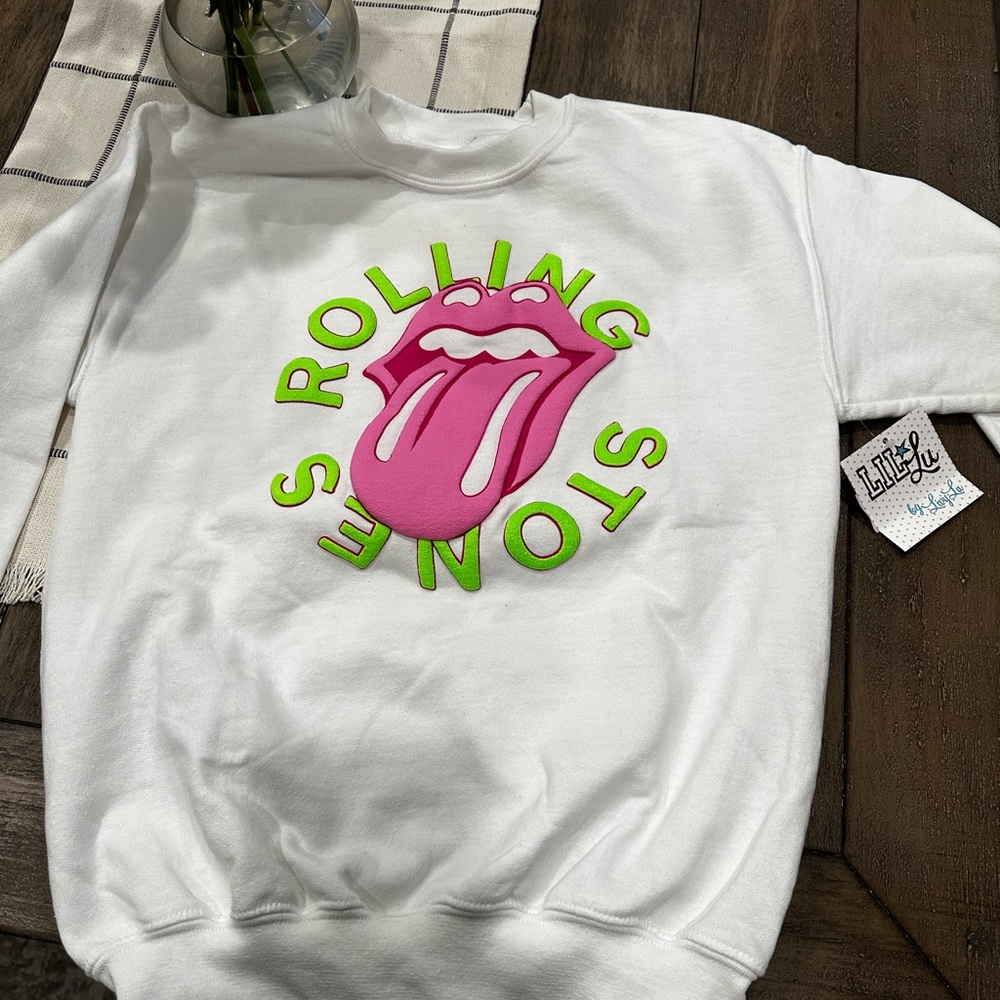 Kids Rolling Stones puff lick sweatshirt